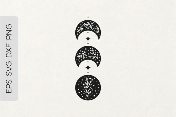 Black Floral Moon Phases: A Design Asset for Creative Expression