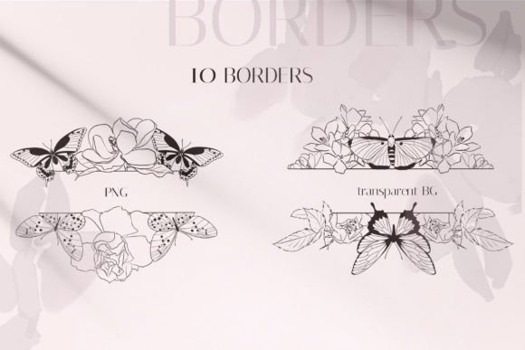 Elevate Your Creative Projects with Floral Line Art Borders