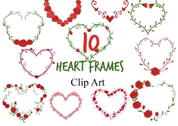 Elevate Your Valentine Designs with Original Floral Heart Frames