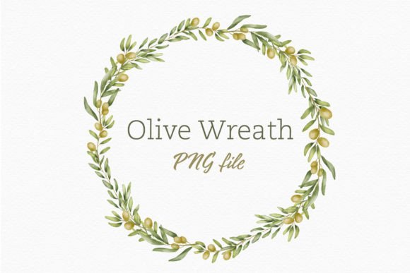 Enhance Your Projects with a High-Resolution Olive Watercolor Wreath