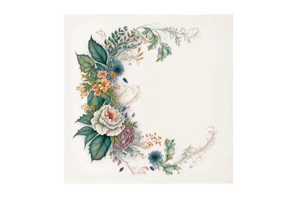Floral Garland Design V12 for Creative Projects
