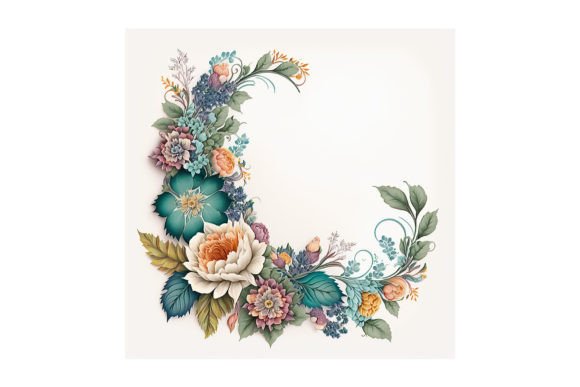 Floral Garland Design V8: A Whimsical Creative Asset