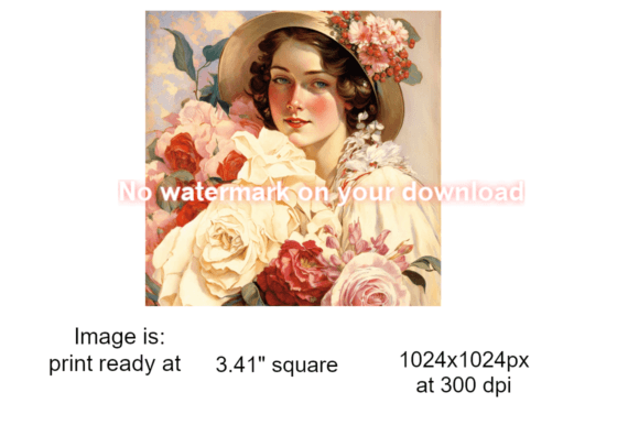 Retro Floral Woman Illustration: A Creative Asset