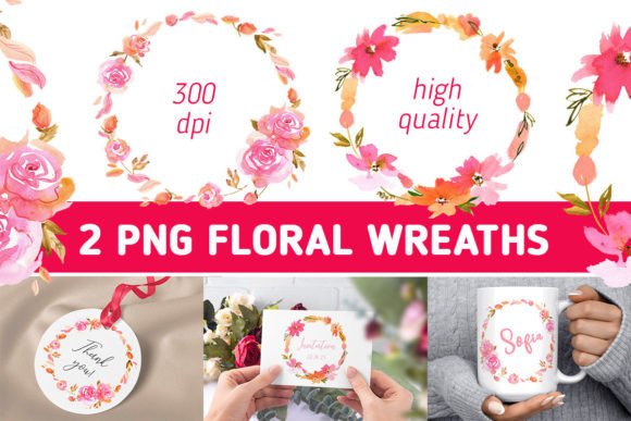 The Allure of Pink Floral Watercolor Wreaths: A Versatile Digital Art Resource