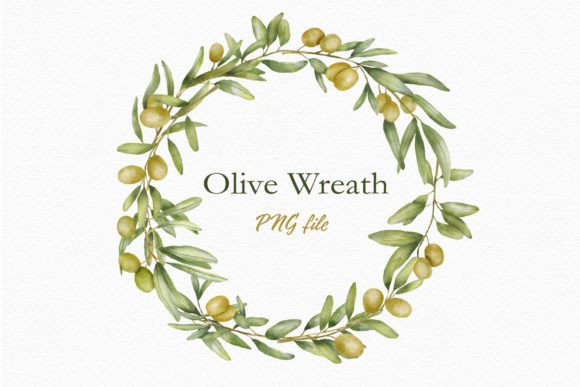 The Artful Utility of a High-Resolution Olive Floral Watercolor Wreath