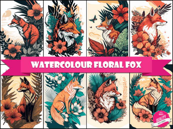 The Watercolour Floral Fox: A Digital Gateway to Artistic Elegance
