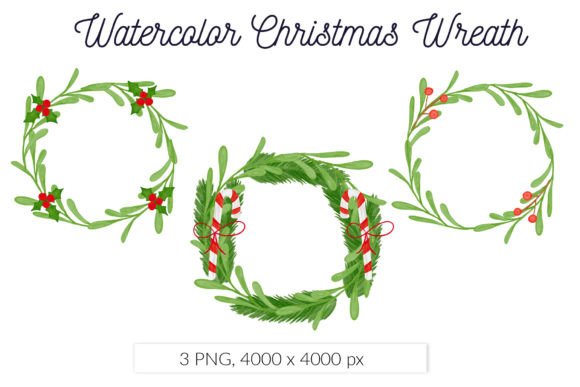 Transparent Watercolor Christmas Clipart for Holiday Design