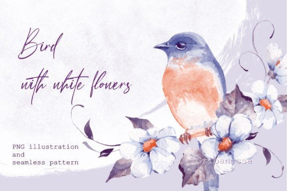 Watercolor Bird and Floral Pattern: Bringing Nature's Beauty to Your Creative Projects